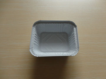Envases del papel de aluminio del rectángulo con la tapa para el almacenamiento 450ML revestido blanco de la comida