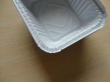 Envases del papel de aluminio del rectángulo con la tapa para el almacenamiento 450ML revestido blanco de la comida