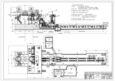 Máquina de colada continua horizontal de la refrigeración por agua, R6M/3 filamentos